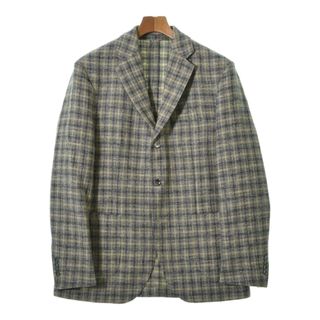 LARDINI - LARDINI テーラードジャケット 50(L位) ベージュx紺(チェック) 【古着】【中古】