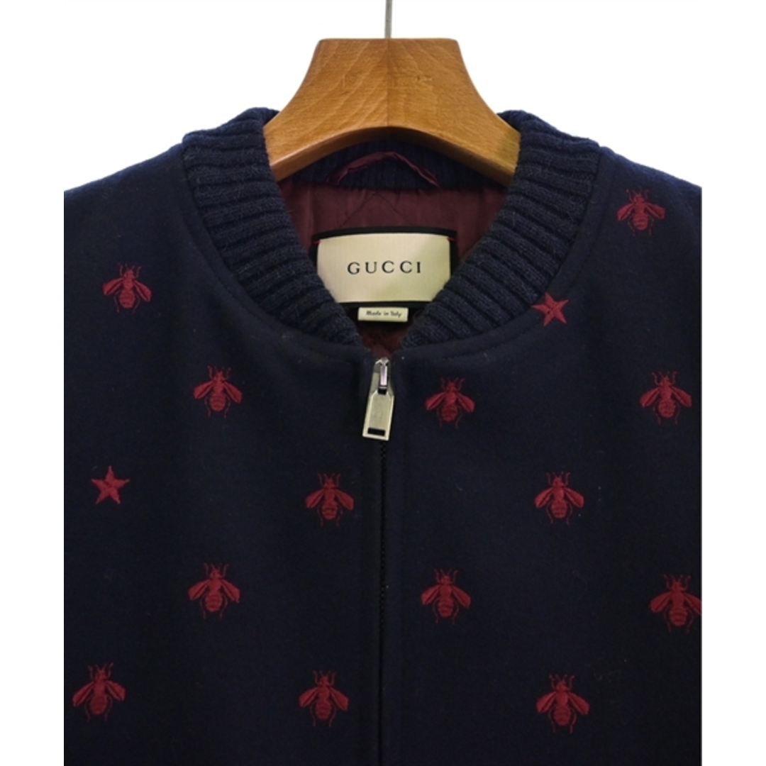 Gucci(グッチ)のGUCCI グッチ スタジャン 46(M位) 紺x赤(総柄) 【古着】【中古】 メンズのジャケット/アウター(スタジャン)の商品写真