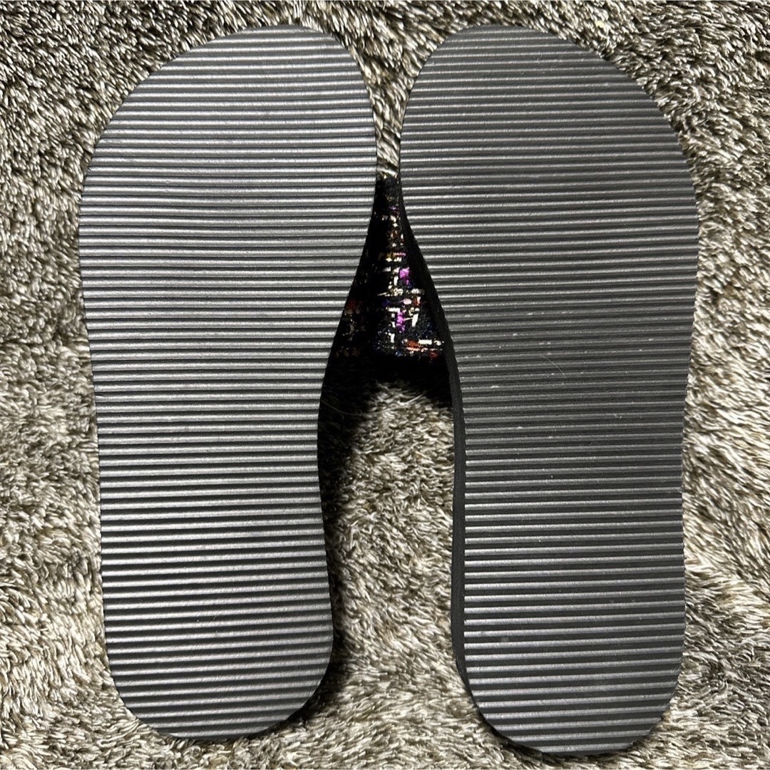 サンダル　ビーサン　厚底　ツイード　海　リゾート　美脚　7cmヒール　ブラック レディースの靴/シューズ(サンダル)の商品写真