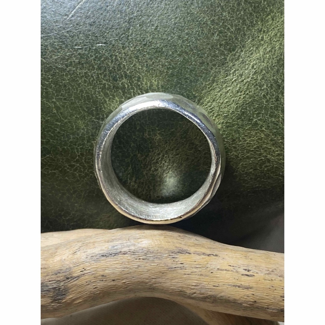 カレン手仕事風合い銀鎚目模様シルバー甲丸Karensilverスターリング23号 メンズのアクセサリー(リング(指輪))の商品写真
