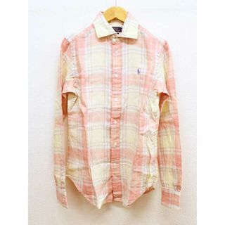 Ralph Lauren - 【春物 新入荷】新品未使用品‡RALPH LAUREN/ラルフ ローレン‡チェック柄リネンシャツ/タグ付き/長袖 ピンク系 メンズ XS 春夏 913042