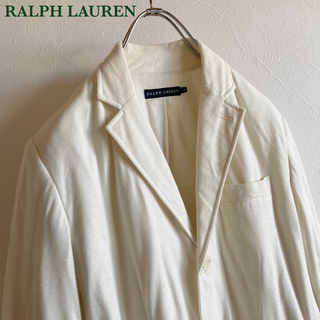 ラルフローレン(Ralph Lauren)のラルフローレン コットン 3Bテーラードジャケット ブレザー 4 オフホワイト(テーラードジャケット)