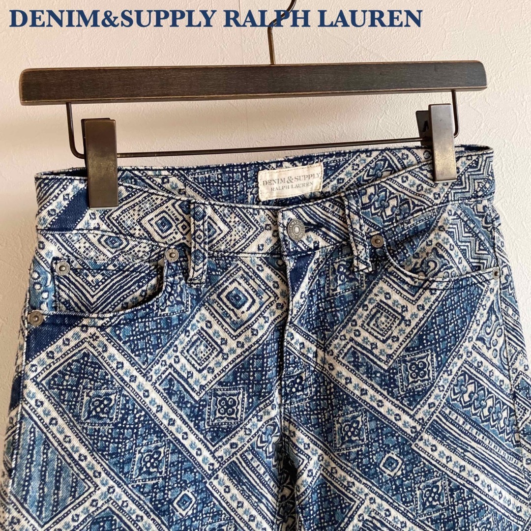 Ralph Lauren(ラルフローレン)のデニム&サプライ ラルフローレン 総柄 裾ジップ ストレッチ スキニーパンツ レディースのパンツ(カジュアルパンツ)の商品写真