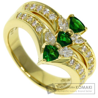 Jeunet グリーングロッシュラーガーネット ダイヤモンド リング・指輪 K18YG レディース(リング(指輪))