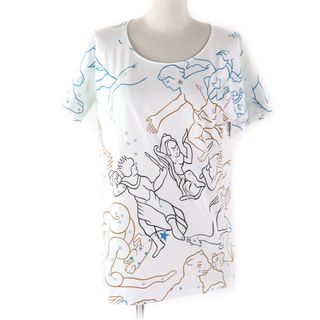 エルメス(Hermes)の未使用品★HERMES エルメス コットン100％ Constellations 星座プリント クルーネック 半袖Ｔシャツ マルチカラー 36 箱付き フランス製 正規品 レディース(Tシャツ(半袖/袖なし))