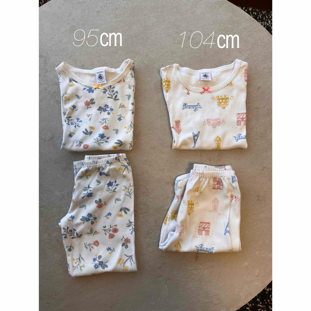 PETIT BATEAU(プチバトー)のプチバトー　半袖パジャマ　2枚セット　3-4歳 キッズ/ベビー/マタニティのキッズ服女の子用(90cm~)(パジャマ)の商品写真