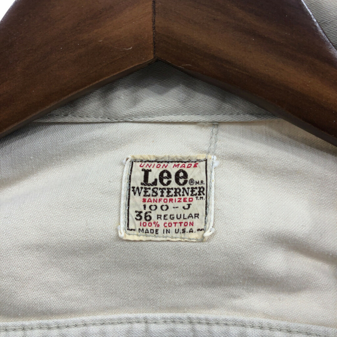 Lee(リー)の60年代 USA製 Lee リー 100-J WESTERNER ジャケット アメカジ ヴィンテージ ベージュ (メンズ 36 REGULAR) 中古 古着 Q1812 メンズのジャケット/アウター(その他)の商品写真