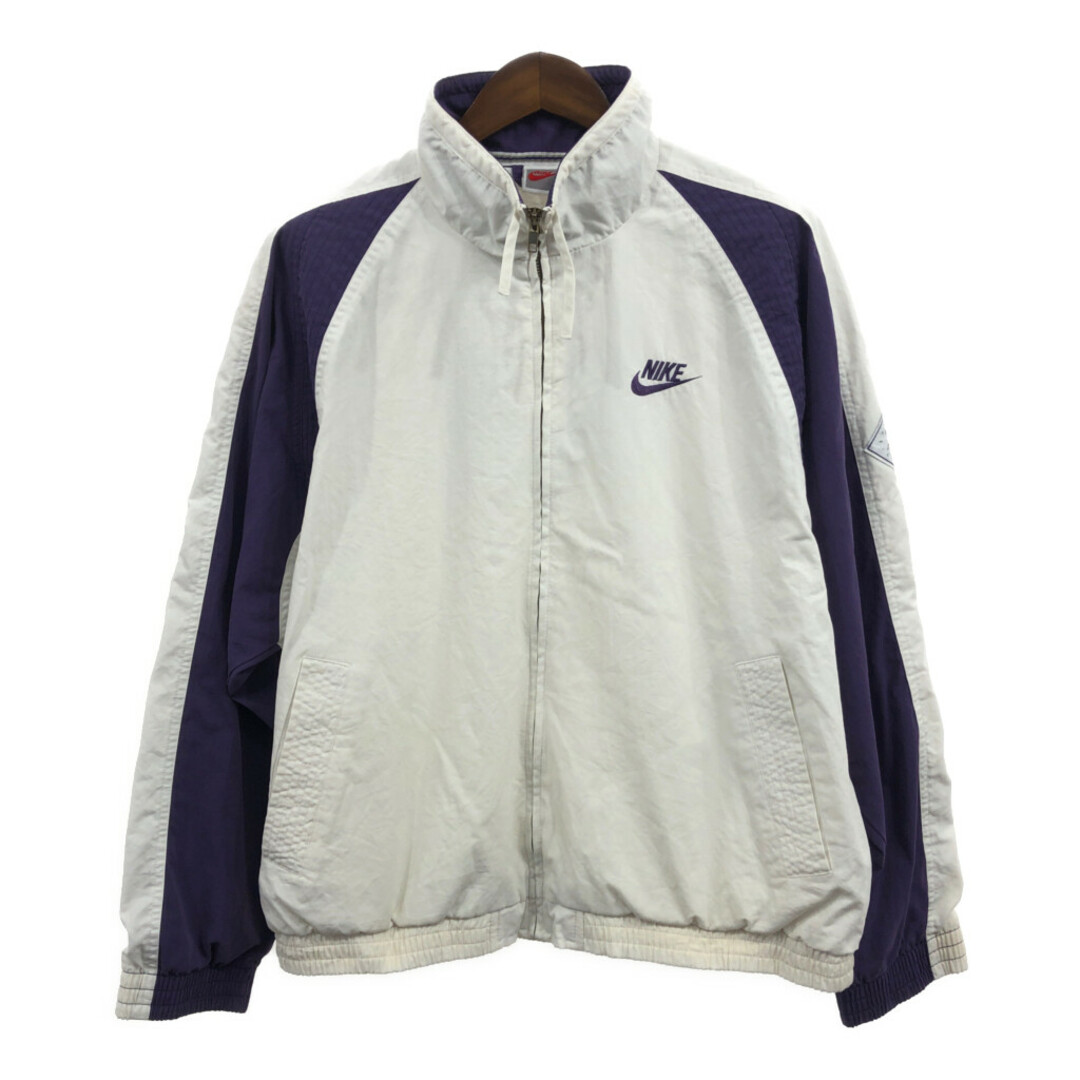 NIKE(ナイキ)の90年代 NIKE ナイキ SUPREME COURT トラックジャケット スポーツ 防寒 ホワイト (メンズ L) 中古 古着 Q1821 メンズのジャケット/アウター(その他)の商品写真