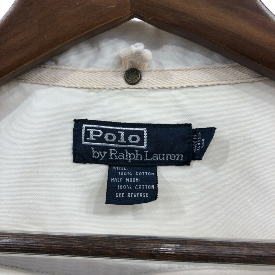 POLO RALPH LAUREN(ポロラルフローレン)のPolo by Ralph Lauren ポロ ラルフローレン スイングトップ ジャケット ワンポイントロゴ ホワイト (メンズ L) 中古 古着 Q1823 メンズのジャケット/アウター(その他)の商品写真