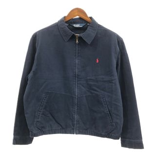 ポロラルフローレン(POLO RALPH LAUREN)の90年代 Polo by Ralph Lauren ポロ ラルフローレン スイングトップ ワンポイントロゴ ネイビー (メンズ L) 中古 古着 Q1825(その他)