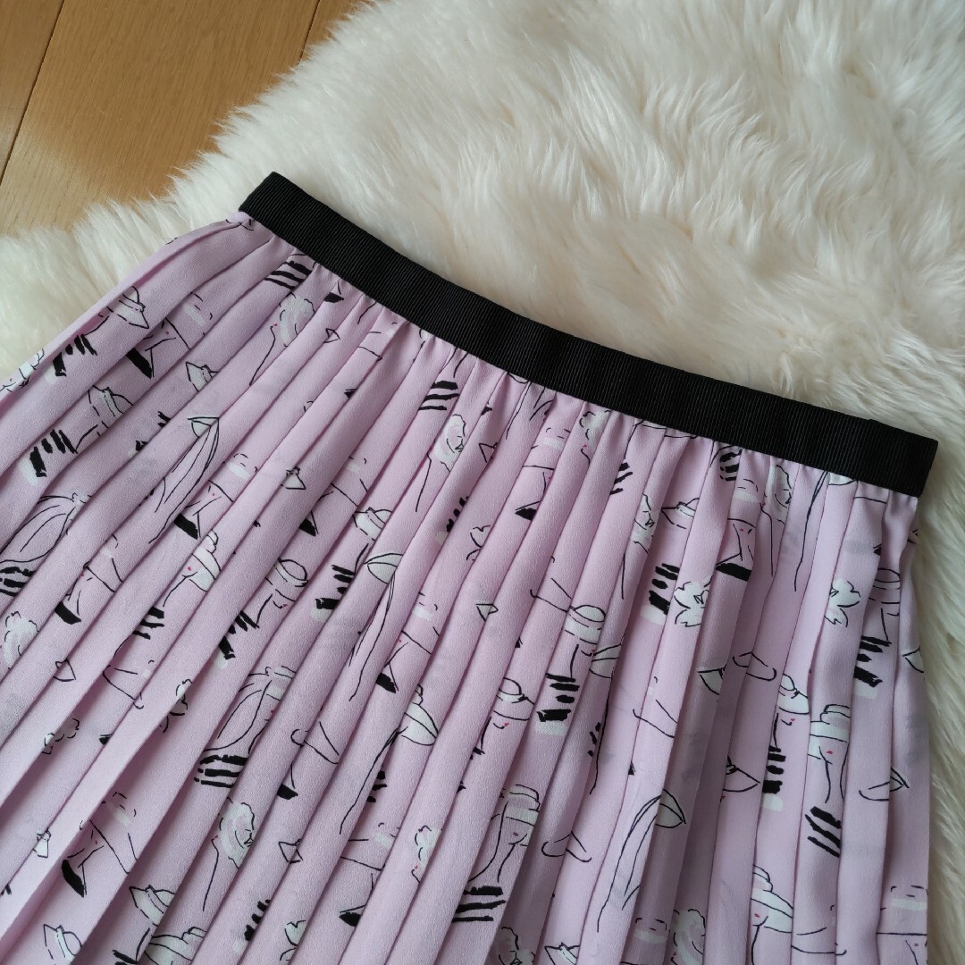 LOULOU WILLOUGHBY(ルルウィルビー)の未使用♡2♡ドローイングプリーツスカート♡ルルウィルビー レディースのスカート(ロングスカート)の商品写真