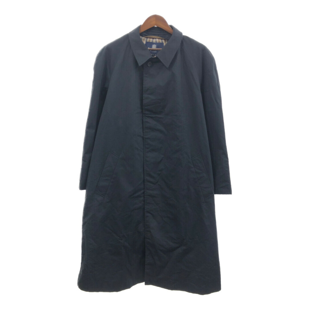 Aquascutum アクアスキュータム ステンカラーコート ブラック (メンズ 44 112㎝) 中古 古着 Q1881 メンズのジャケット/アウター(トレンチコート)の商品写真