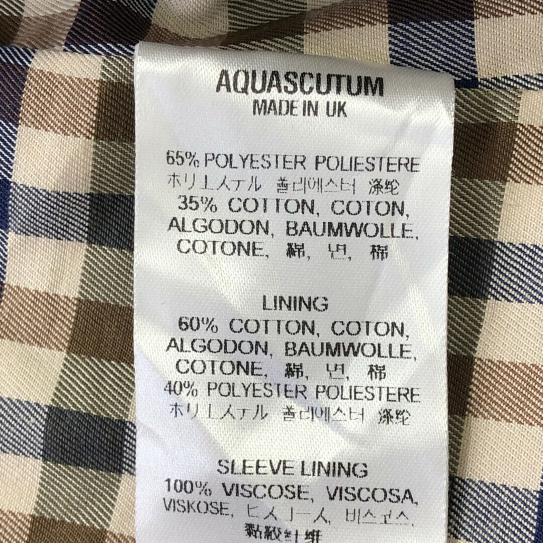 Aquascutum アクアスキュータム ステンカラーコート ブラック (メンズ 44 112㎝) 中古 古着 Q1881 メンズのジャケット/アウター(トレンチコート)の商品写真