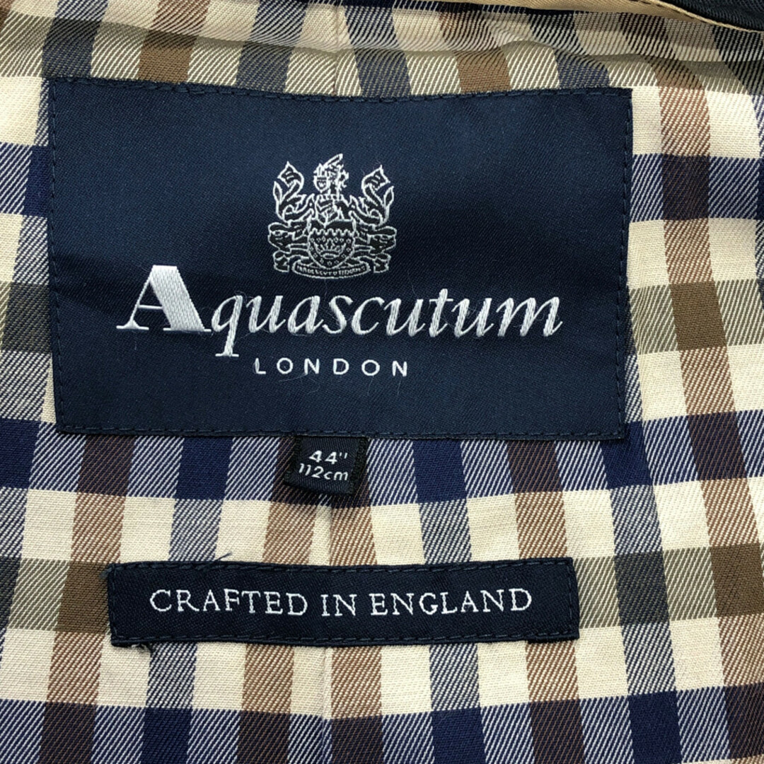 Aquascutum アクアスキュータム ステンカラーコート ブラック (メンズ 44 112㎝) 中古 古着 Q1881 メンズのジャケット/アウター(トレンチコート)の商品写真