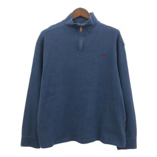 ポロラルフローレン(POLO RALPH LAUREN)のPolo by Ralph Lauren ポロ ラルフローレン ハーフジップ ドライバーズニット セーター ワンポイントロゴ (メンズ XL) 中古 古着 Q1894(スウェット)