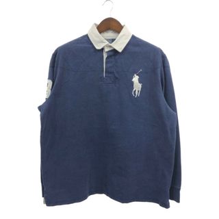 ポロラルフローレン(POLO RALPH LAUREN)のPolo by Ralph Lauren ポロ ラルフローレン 長袖ポロシャツ ワンポイントロゴ ネイビー (メンズ XL) 中古 古着 Q1956(ポロシャツ)