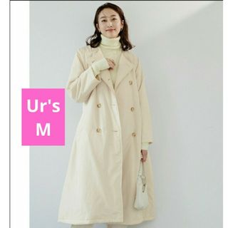 ユアーズ(ur's)のur's ユアーズ 中綿ノーカラートレンチコート アイボリー 軽量 ノーカラー(トレンチコート)