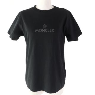 モンクレール(MONCLER)の未使用品☆MONCLER モンクレール 2022年製 MAGLIA コットン ロゴパッチ付 ロゴ入り 半袖Ｔシャツ ブラック M 正規品 レディース(Tシャツ(半袖/袖なし))