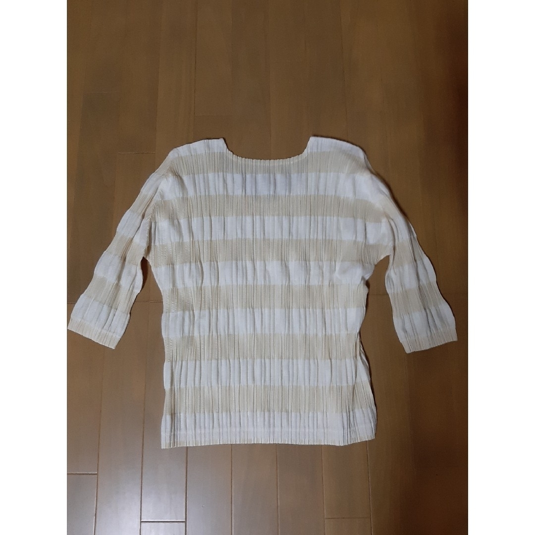 PLEATS PLEASE ISSEY MIYAKE(プリーツプリーズイッセイミヤケ)のPLEATS PLEASE ISSEY MIYAKE ボーダー プリーツ レディースのトップス(カットソー(半袖/袖なし))の商品写真