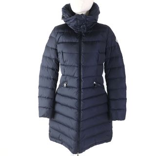 モンクレール(MONCLER)の極美品☆MONCLER モンクレール FLAMMETTE フラメッテ ロゴワッペン・フード付 ダウンコート ネイビー 0 国内正規品 レディース(ダウンコート)