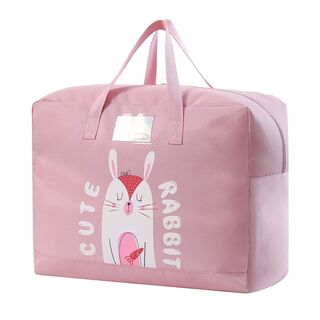 【色: ピンク】Bicoy ふとん収納袋 持ち手付き 大容量 折りたたみ お昼寝(押し入れ収納/ハンガー)
