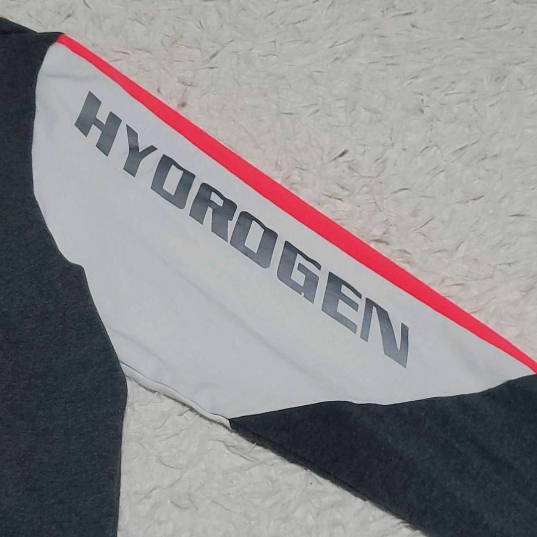 HYDROGEN(ハイドロゲン)の美品 2XL ハイドロゲン ジップアップ パーカー グレー 胸元 スカル ロゴ メンズのトップス(ジャージ)の商品写真