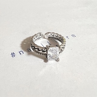 シルバーリング 925 銀 チェーン クリアビジュー 韓国 指輪 喜平好きにも⑧(リング(指輪))