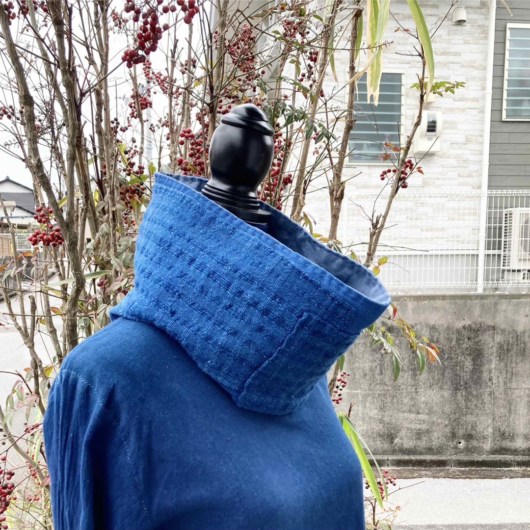2397 襤褸　スヌード　古布　リメイク　藍染　藍染め　パッチワーク　刺し子 レディースのファッション小物(スヌード)の商品写真
