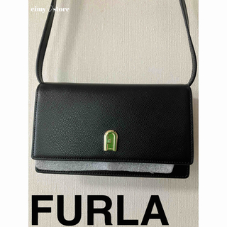 フルラ(Furla)のFURLA フルラ　美品　ショルダーバッグ　ブラック　黒　長さ調整可能(ショルダーバッグ)