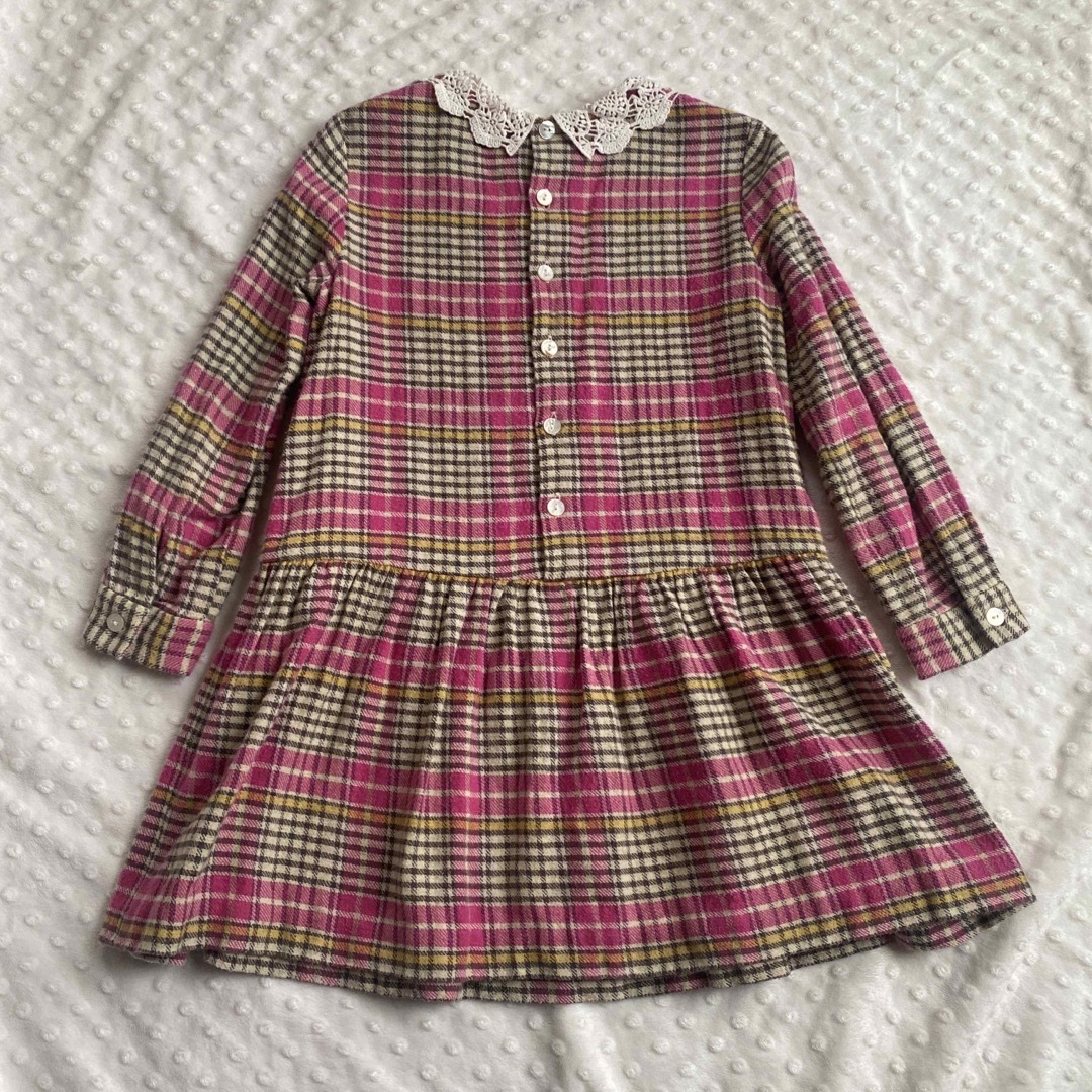 Bonpoint(ボンポワン)のご専用です　ボンポワン　チェック柄ワンピース　6a キッズ/ベビー/マタニティのキッズ服女の子用(90cm~)(ワンピース)の商品写真