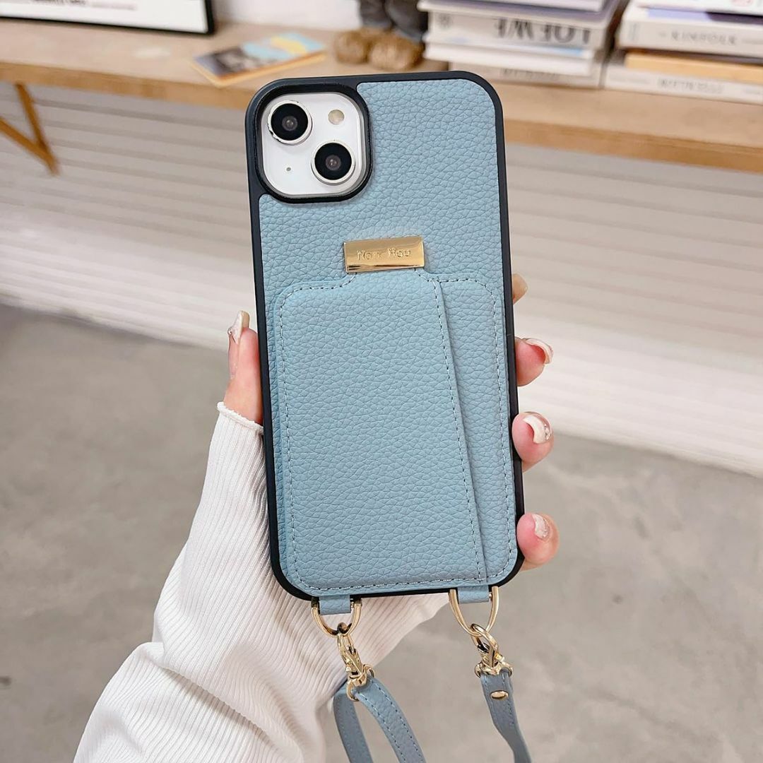 【色: リンネルブルー】NanHou iPhone 15 Plus ケース 手帳 スマホ/家電/カメラのスマホアクセサリー(その他)の商品写真