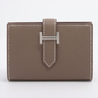 エルメス(Hermes)のエルメス ベアンミニ ヴォーエプソン  エトゥープ レディース コンパクト(財布)