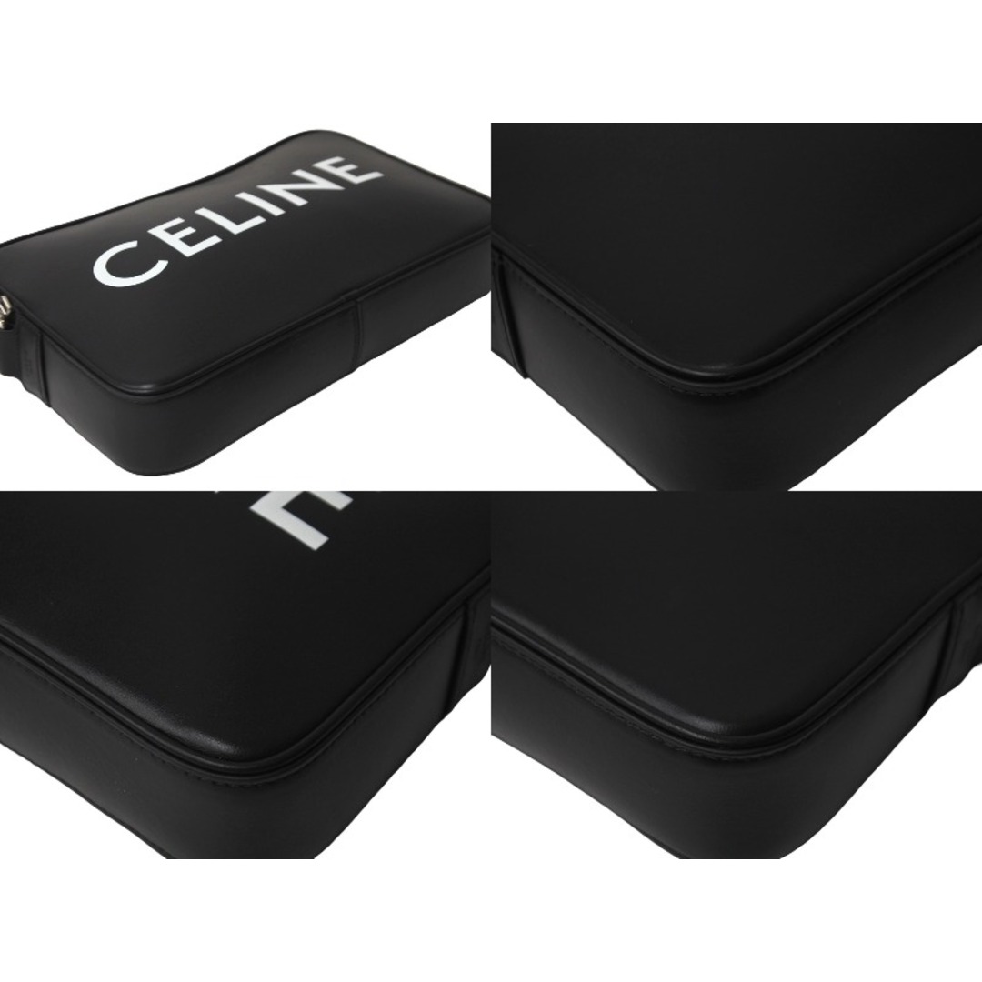 celine(セリーヌ)のCELINE セリーヌ レザーショルダーバッグ F-C-3213 ロゴ メンズバッグ ブラック シルバー金具 美品 中古 61493 メンズのバッグ(ショルダーバッグ)の商品写真
