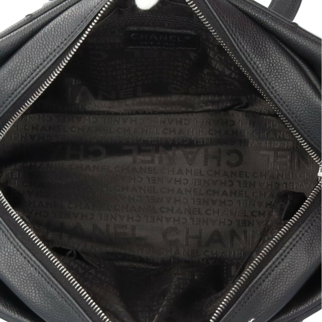 CHANEL(シャネル)のシャネル チョコバー ハンドバッグ キャビアスキン A28023 ブラック レディース CHANEL  中古 レディースのバッグ(ハンドバッグ)の商品写真