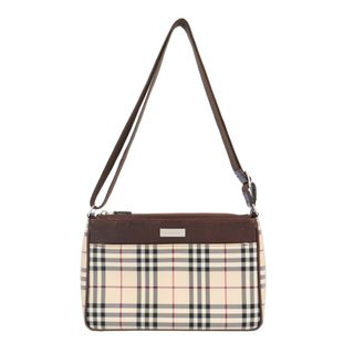 BURBERRY - バーバリー ノバチェック ショルダーバッグ キャンバス ベージュ レディース BURBERRY  中古