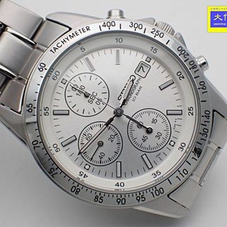 セイコー(SEIKO)のSEIKO セイコー セレクション SBTQ039 メンズウォッチ SS クオーツ クロノグラフ シルバーダイヤル 中古A- 【送料無料】 B-2213【質屋出品】(腕時計(アナログ))