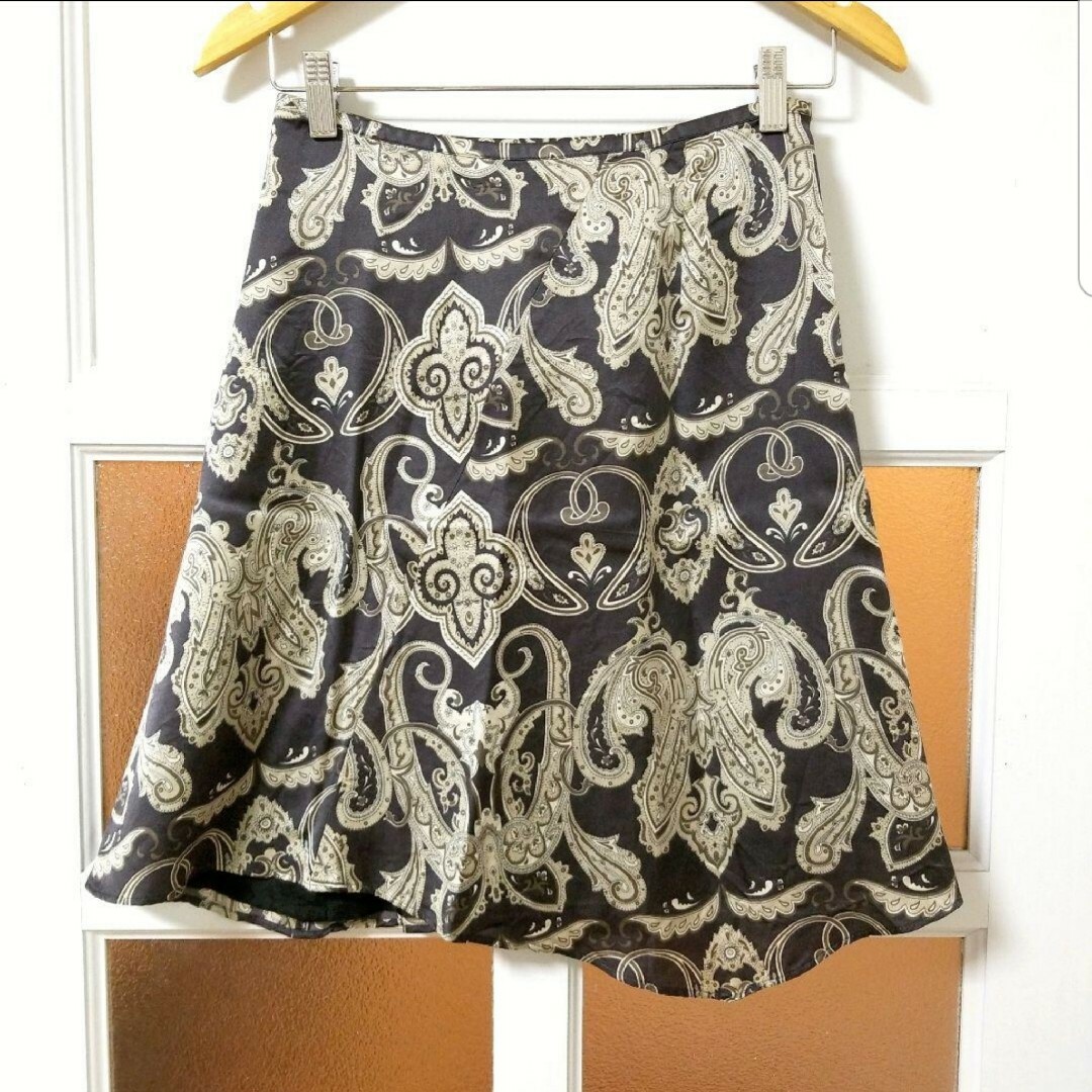 Lochie(ロキエ)のデプレ トゥモローランド 春夏 ブラック シルク混 フレアスカート XS~S レディースのスカート(ひざ丈スカート)の商品写真