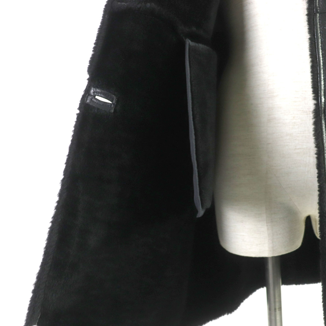 Jil Sander(ジルサンダー)の良品▼JIL SANDER ジルサンダー ヴィンテージ ムートンコート ブラック 36 イタリア製 正規品 レディース シンプル◎ レディースのジャケット/アウター(ムートンコート)の商品写真