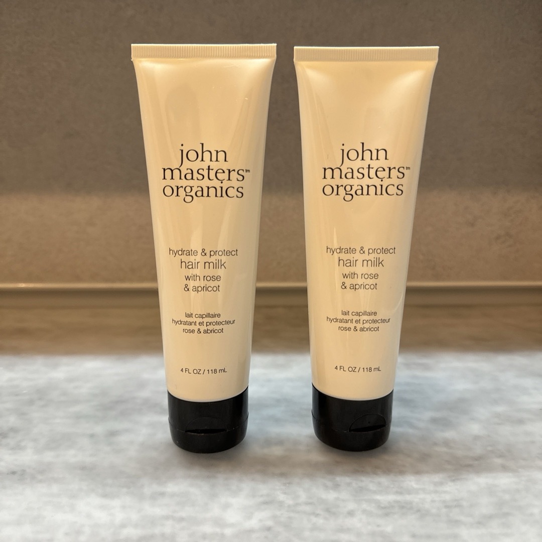 John Masters Organics(ジョンマスターオーガニック)のジョンマスターオーガニック　ヘアミルク2本　rose & apricot コスメ/美容のヘアケア/スタイリング(トリートメント)の商品写真