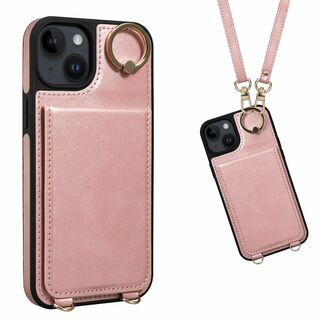 【色: ピンク】iPhone 15 Plus 用 ケース 背面 手帳型 カードケ(その他)