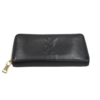 サンローラン(Saint Laurent)のYVES SAINT LAURENT イヴ サンローラン 長財布 ラウンドファスナー YSLロゴ 352904 レザー ブラック 美品 中古 61569(財布)