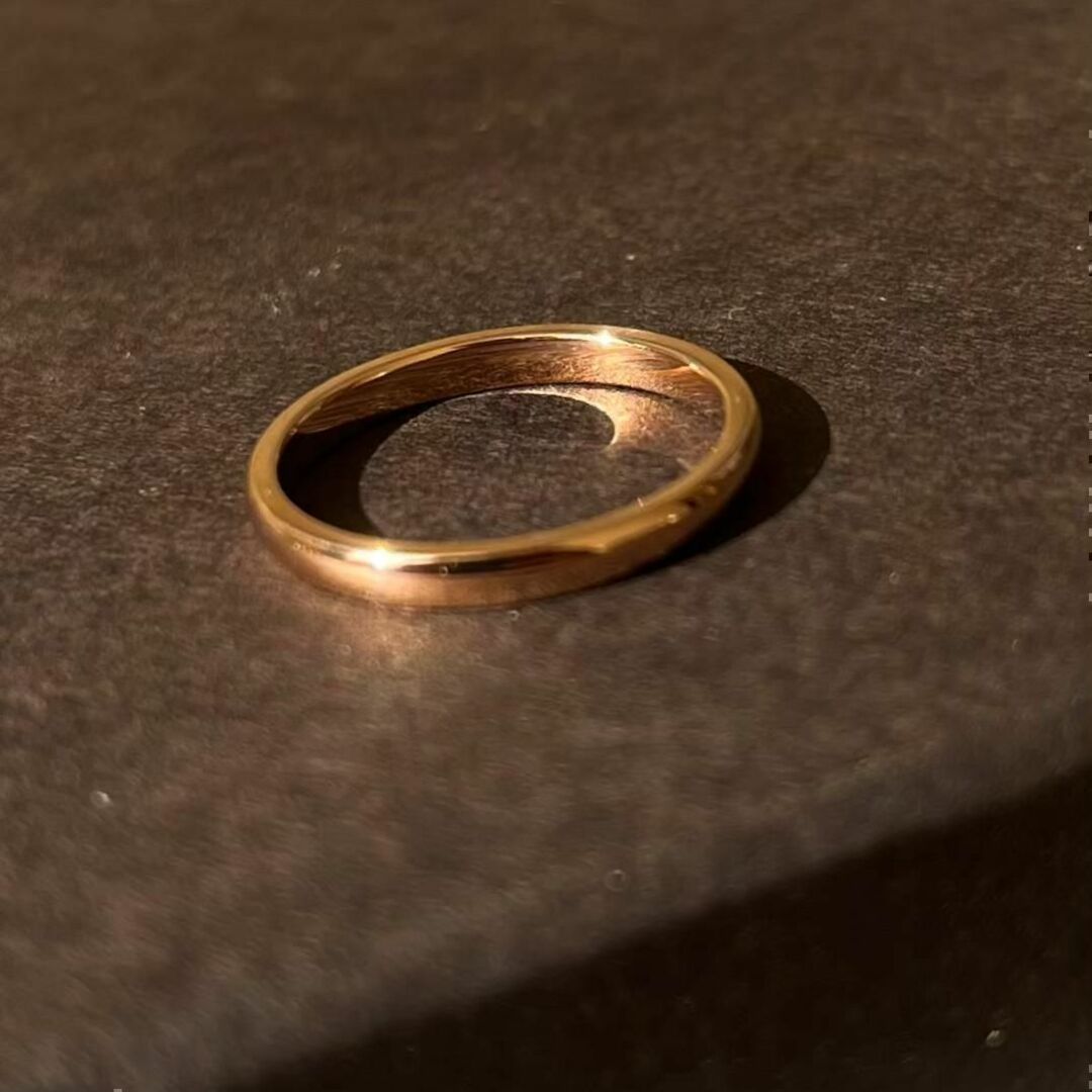 刻印無料◎2mm甲丸ピンクゴールドリング レディースのアクセサリー(リング(指輪))の商品写真