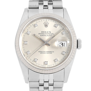 ロレックス(ROLEX)のロレックス デイトジャスト 10Pダイヤ 16234G シルバー E番 メンズ 中古 腕時計(腕時計(アナログ))