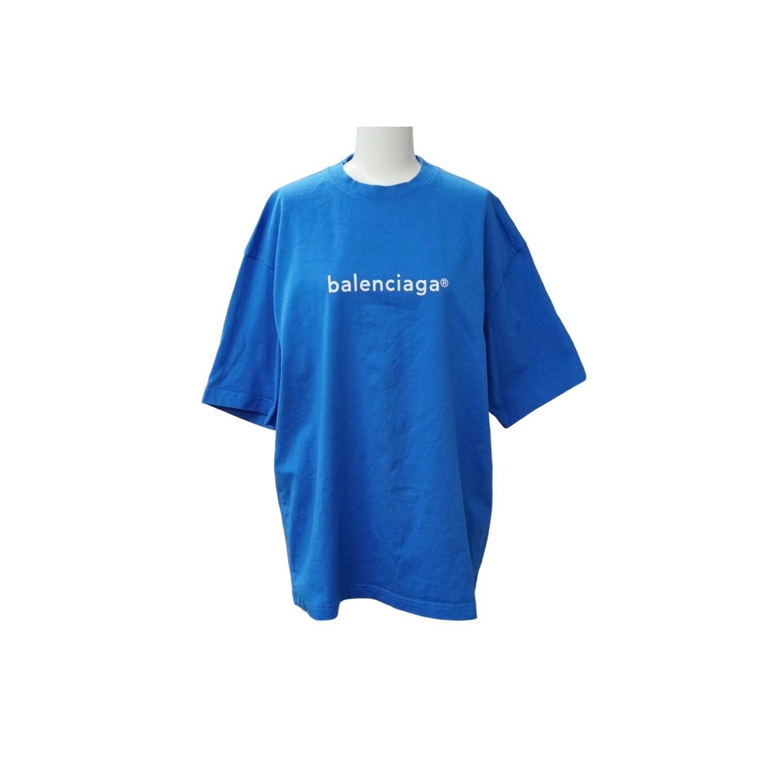 Balenciaga(バレンシアガ)の極美品 BALENCIAGA バレンシアガ COPYRIGHT コピーライト ロゴプリント半袖Ｔシャツ コットン ブルー XS 中古 61531 レディースのトップス(Tシャツ(半袖/袖なし))の商品写真