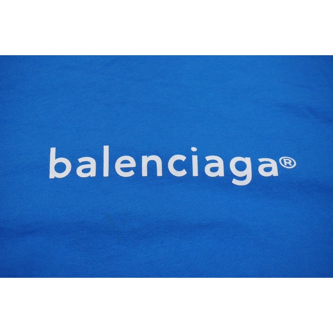 Balenciaga(バレンシアガ)の極美品 BALENCIAGA バレンシアガ COPYRIGHT コピーライト ロゴプリント半袖Ｔシャツ コットン ブルー XS 中古 61531 レディースのトップス(Tシャツ(半袖/袖なし))の商品写真