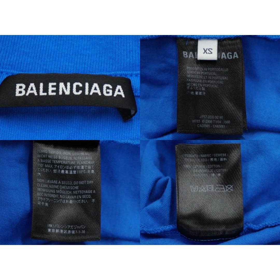 Balenciaga(バレンシアガ)の極美品 BALENCIAGA バレンシアガ COPYRIGHT コピーライト ロゴプリント半袖Ｔシャツ コットン ブルー XS 中古 61531 レディースのトップス(Tシャツ(半袖/袖なし))の商品写真