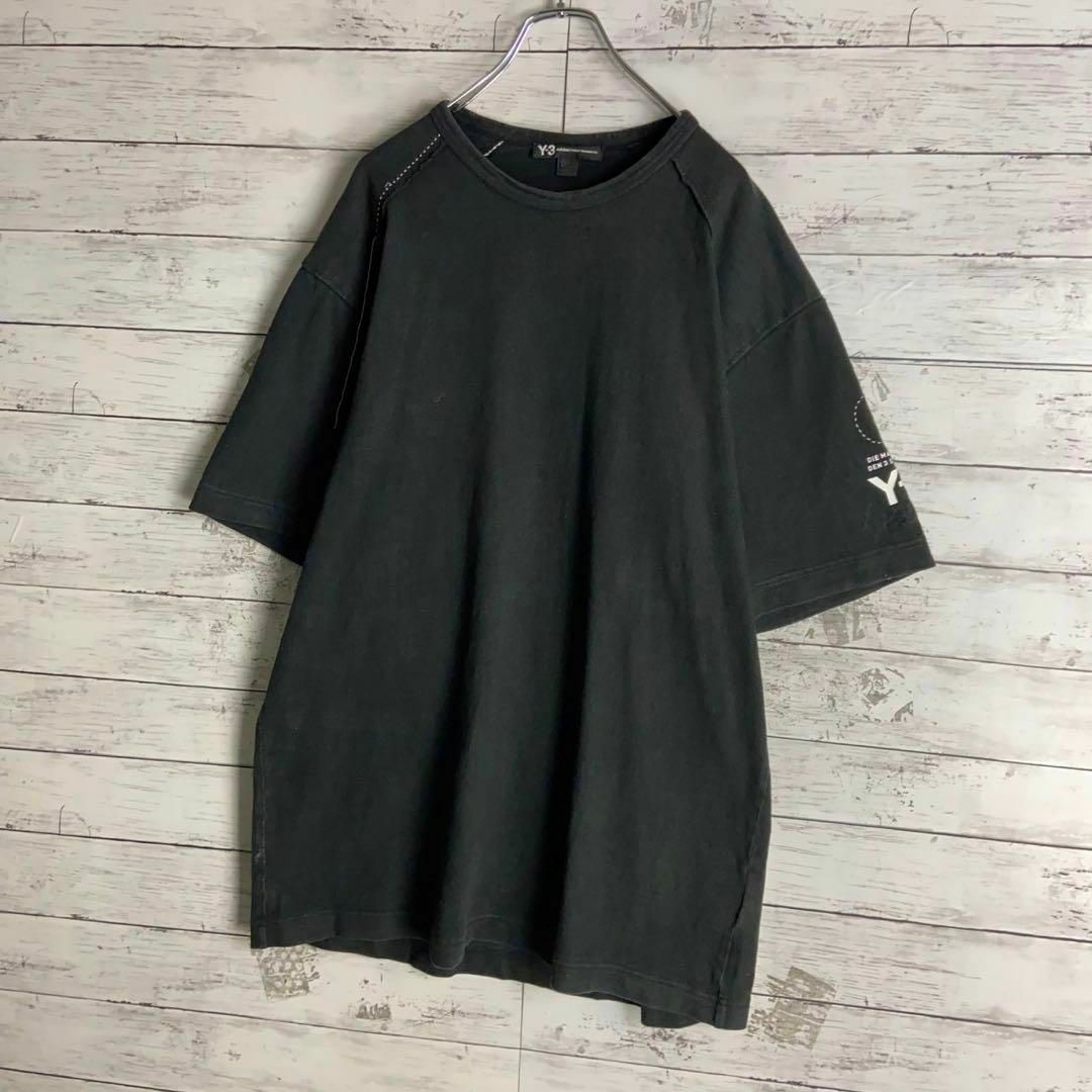 Y-3(ワイスリー)の9026【希少Lサイズ】Y-3☆アームロゴ超肉厚tシャツ定番カラー　美品 メンズのトップス(Tシャツ/カットソー(半袖/袖なし))の商品写真