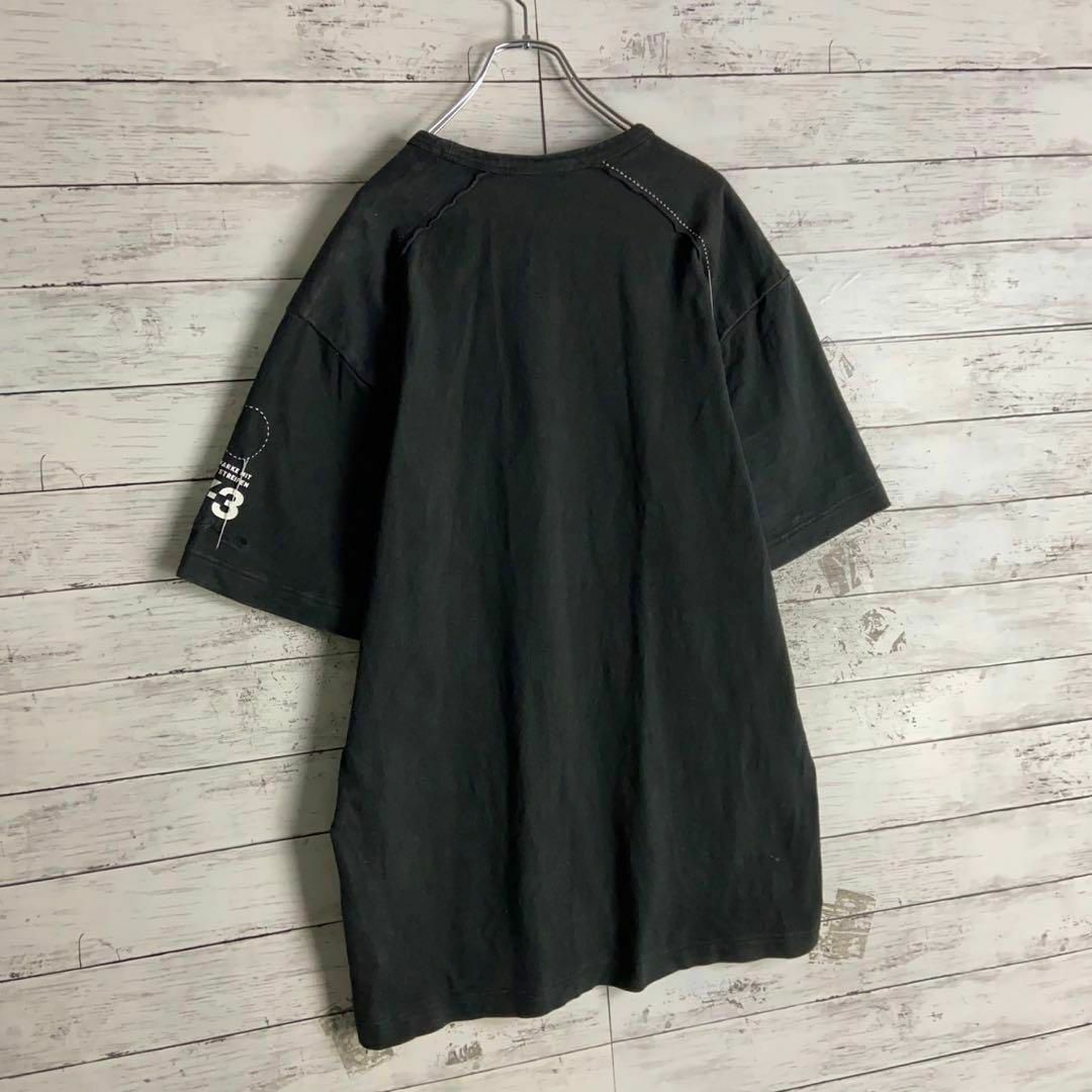 Y-3(ワイスリー)の9026【希少Lサイズ】Y-3☆アームロゴ超肉厚tシャツ定番カラー　美品 メンズのトップス(Tシャツ/カットソー(半袖/袖なし))の商品写真