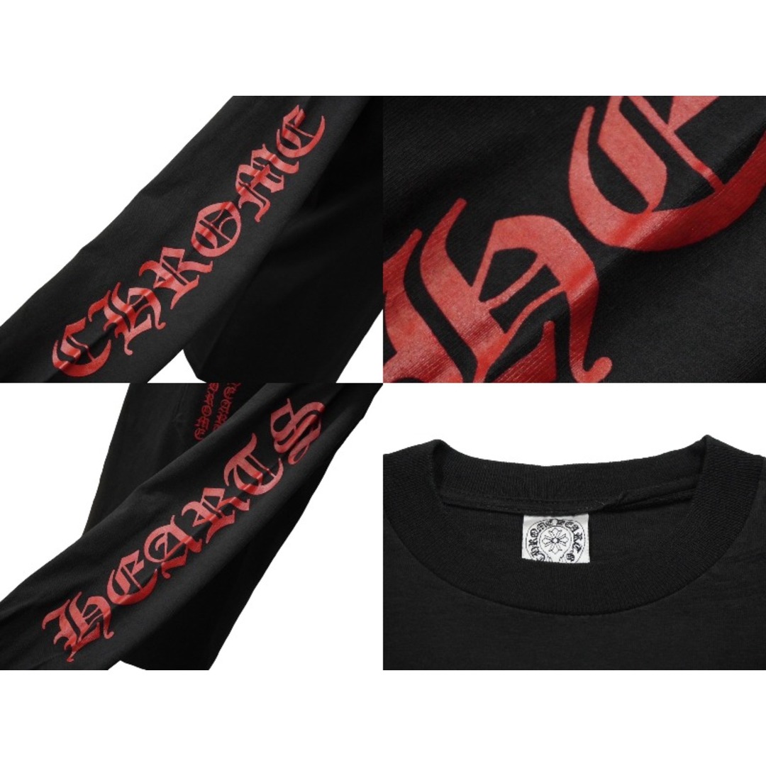 Chrome Hearts(クロムハーツ)のCHROME HEARTS クロムハーツ 長袖Ｔシャツ ブランドロゴ スクロールロゴ サイズS ブラック レッド コットン 美品 中古 61550 レディースのトップス(Tシャツ(長袖/七分))の商品写真