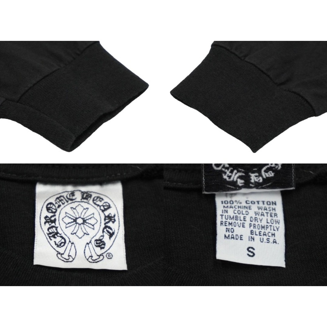 Chrome Hearts(クロムハーツ)のCHROME HEARTS クロムハーツ 長袖Ｔシャツ ブランドロゴ スクロールロゴ サイズS ブラック レッド コットン 美品 中古 61550 レディースのトップス(Tシャツ(長袖/七分))の商品写真